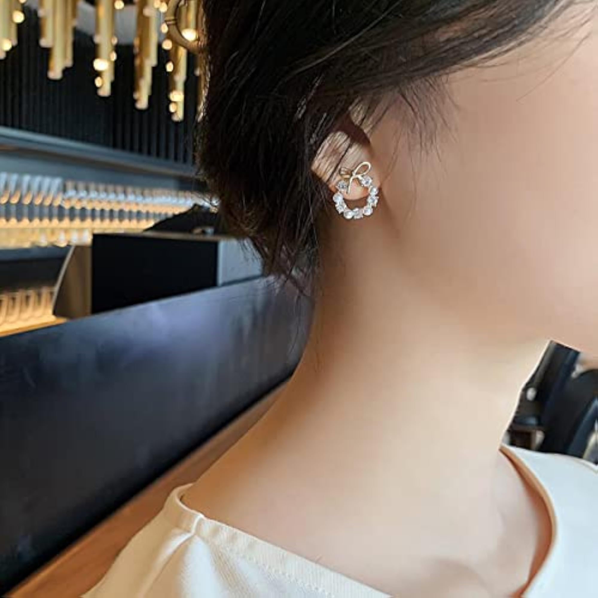 Plated Pearl Stud Earrings